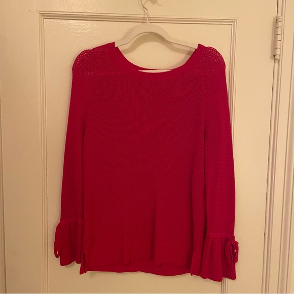 Ann Taylor LOFT Red Bell Sleeve Sweater - size M - NWOT - Picture 2 of 6